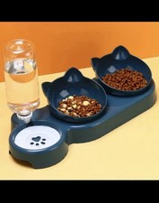 Automatic Pet Feeder & Water Dispenser Set – Dual Bowl Cat/Dog Feeding Station