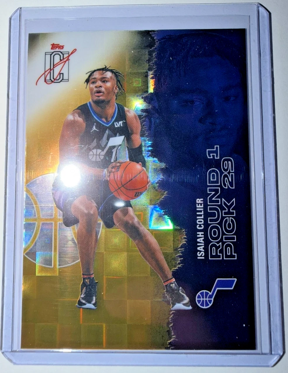 2025 Signature Class Chrome Isaiah Collier #5 Pandora Yellow Refractor