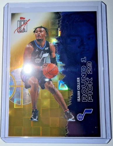 2025 Topps Signature Class #5 Isaiah Collier Chrome Pandora Yellow Refractors