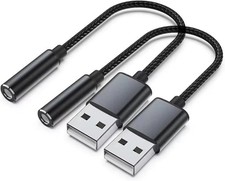 2-Pack USB to 3.5Mm Jack Audio Adapter, USB to Audio Jack Adapter Headset, USB-A