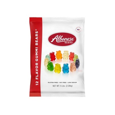 Candy, 12 Flavor Gummi Bears, 5 Pound Bag