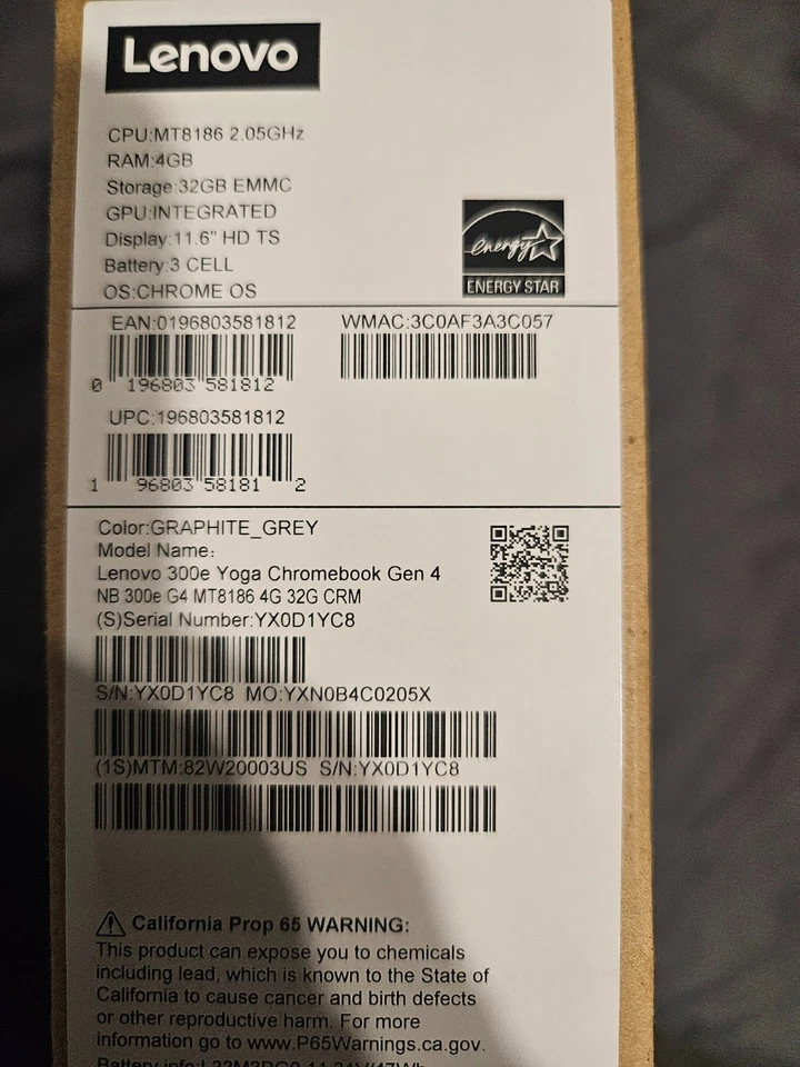 Lenovo 300e Yoga Chromebook Gen 4 11.6" (32GB eMMC, MediaTek Kompanio 520,... - Image 2 of 3