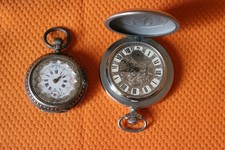 2 OROLOGI DA TASCA,CIPOLLA,NON FUNZIONTI,DA REVISIONARE,RECUPERO PEZZI RICAMBIO