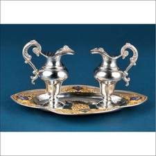 Antike Messk&auml;nnchen. Versilbertem Metall mit Emailarbeiten, Frankreich, c. 1900