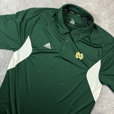 Notre Dame Adidas Polo Shirt Mens L Green Fighting Irish Adizero Performance