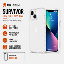 Griffin Survivor (iPhone 13, 6.1-inch) Case, Shockproof, 6ft Drop Tested, Cover