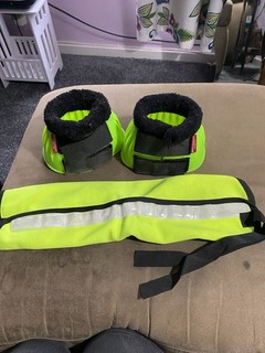 Bridleway Neon Green Overreach Boots Size L(full) Hi Viz Tail guard One Size