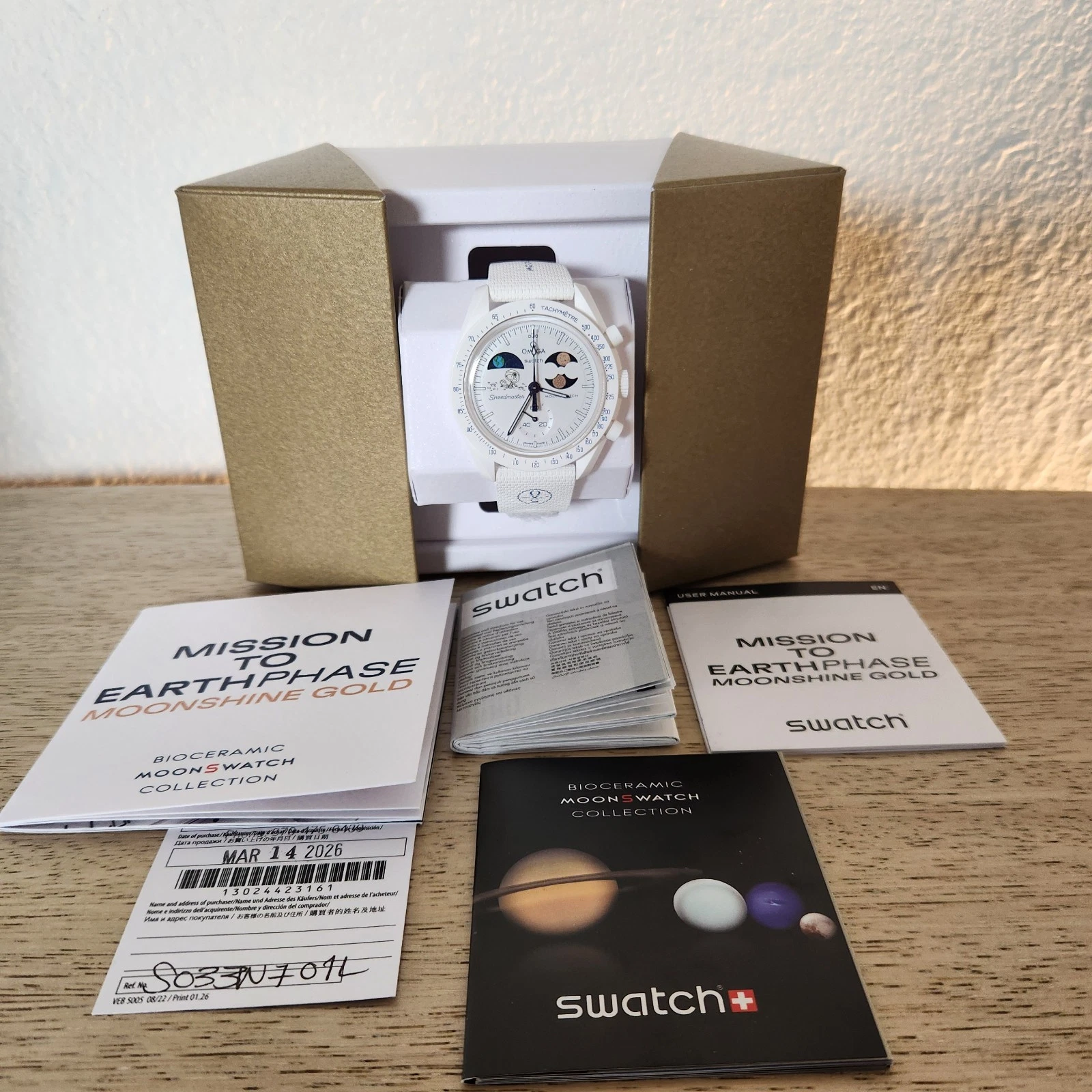 Omega — Omega x Swatch Mission to Earthphase Moonshine Gold Snoopy Cold Moon Full Set