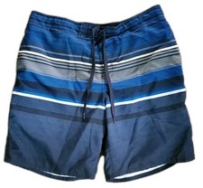 OP Swim Trunks Board Shorts Men XL/XG 40-42 Blue White Striped