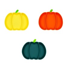 Baby Silicone Suction Plate for Kid Feeding Bowl Halloween Pumpkin Tableware