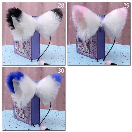 Fluffy Cat Ear Cosplay Costume Headband Furry Costume Party Hair Accessory Decor - Picture 12 of 41