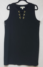 Michael Kors Women’s Black Sleeveless Swing Dress Lace-Up Front Size XL NWOT