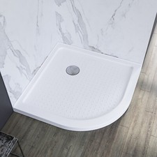 ELEGANT Shower Base 38" D x 38" W x 3" H Stainless Steel Drain Single Shower Pan
