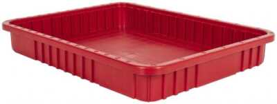 Quantum Storage DG93030 Red Dividable Grid Container: 22-1/2'' x 17-1/2'' x 3''