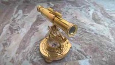 Alidade Telescope With Compass Nautical Antique Brass Marine Collectible