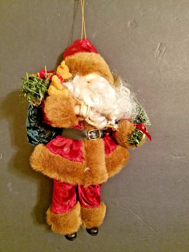 Plush Santa Christmas Ornament Crushed 