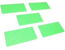 LEGO MiniFigure Base Plate 8x16 Green - LOT of 5 - Thin Small Stud Brick Table