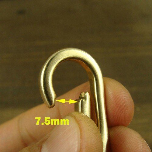Brass Key Chain Ring Belt Snap Hook Clip + U Shackle For Fob Wallet Chain USA - Picture 7 of 7