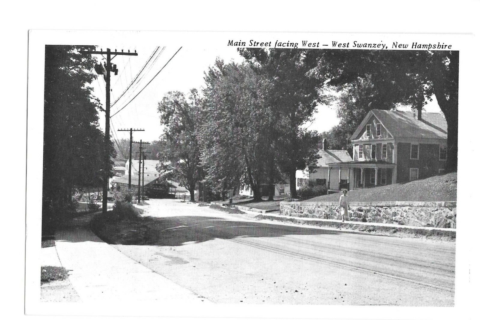Postcard Main Street Facing West West Swanzey NH eBay
