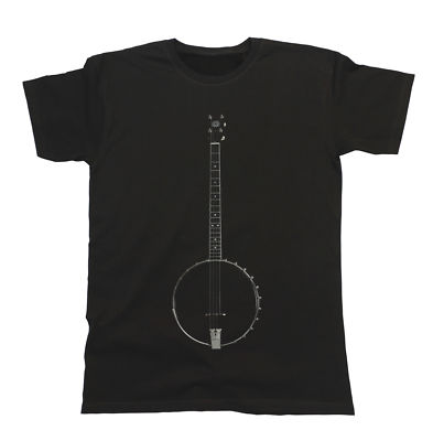 Mens Quality Cotton T-shirt BANJO Player Music String Instrument Musician Band