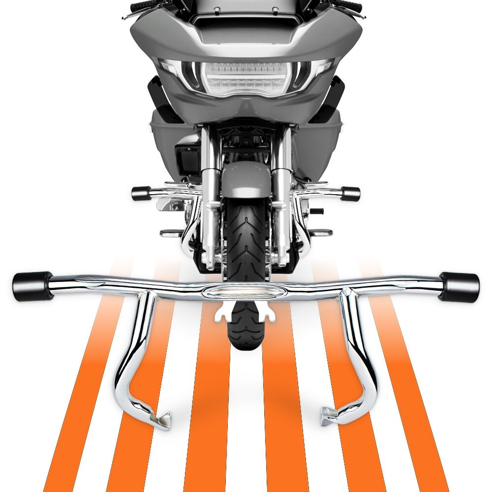 Front Engine Guard Crash Flat-out Bar For Harley Touring Road Street Gilde 14-25
