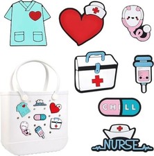 New 7 Piece Nurse Themed Charms/Enruiya For Bogg Bags And Totes W .05"...