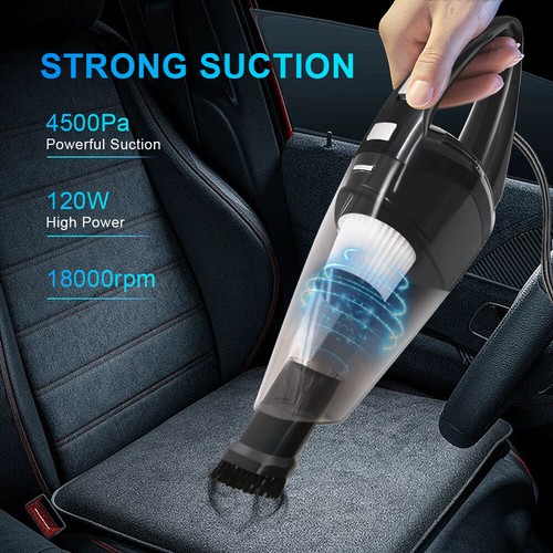 120W Handheld Car Vacuum Cleaner Portable 12V High Power Wet&Dry Auto Home Mini