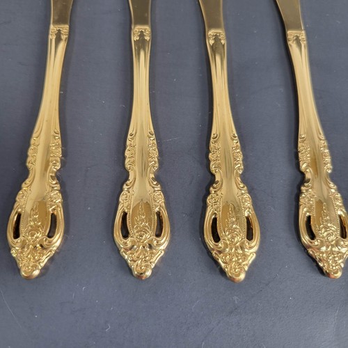 4 pz Oneida Community Golden Brahms diffusore burro manico piatto elettropiastra oro - Foto 13 di 13