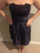 Vera Wang Purple/Eggplant strapless dress Sz. 4