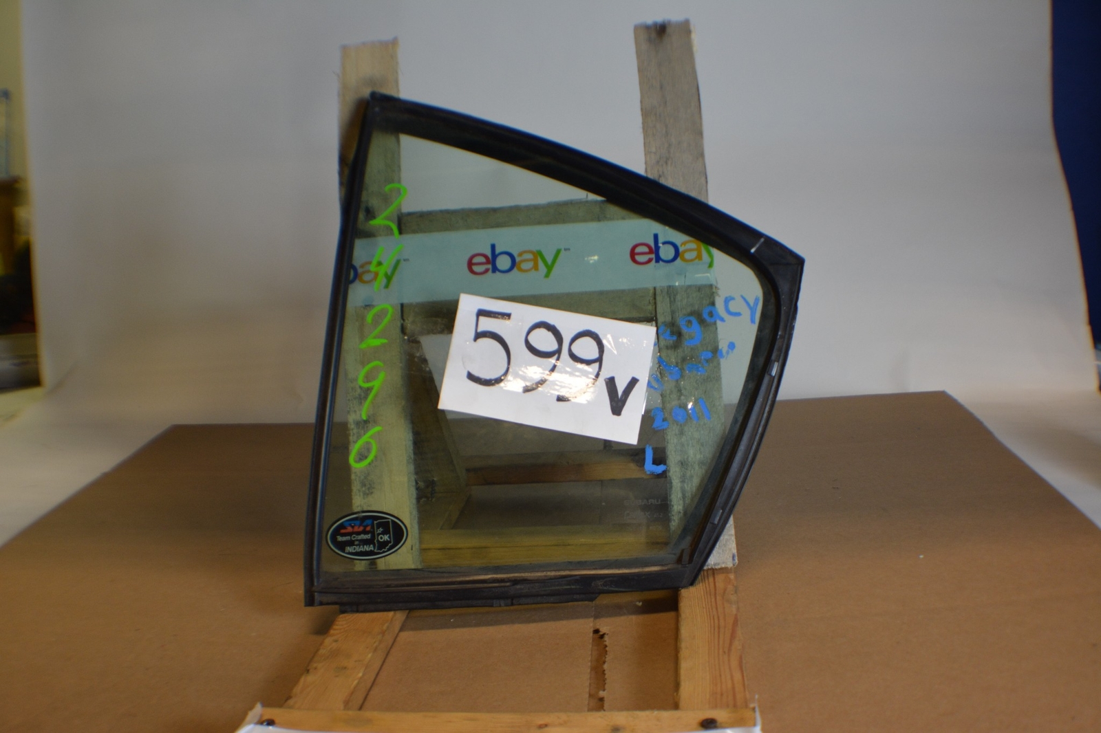 10 11 12 13 14 Legacy Sedan REAR DRIVER Vent Glass Small Window Rear Door 599-V