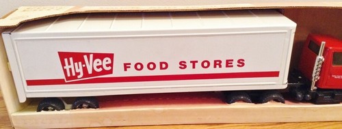 Vtg 1/25 Scale Ertl Semi Truck Trailer Hy-Vee Red White Original Box Dyersville - Picture 6 of 21