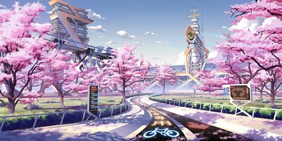 Anime culture japan colorful science fiction cherry CCG Gaming Mat Desk