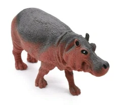 Hippo Realistic Small Toy Model Plastic Replica African Animal Gift  5.25"  F158