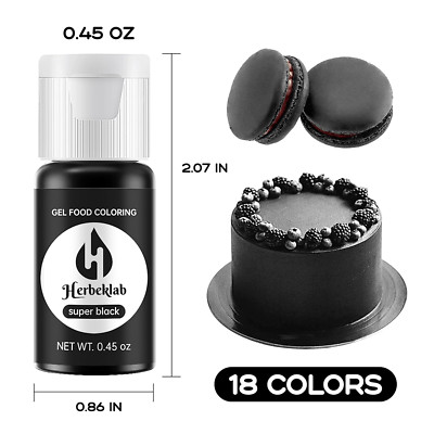 Gel Food Coloring 18 Colors X .45 Oz Vibrant Icing Colors Concentrated Gel Fo...