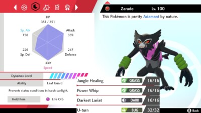 Pokemon Sword and Shield 6iv Zarude Dada - FAST DELIVERY!