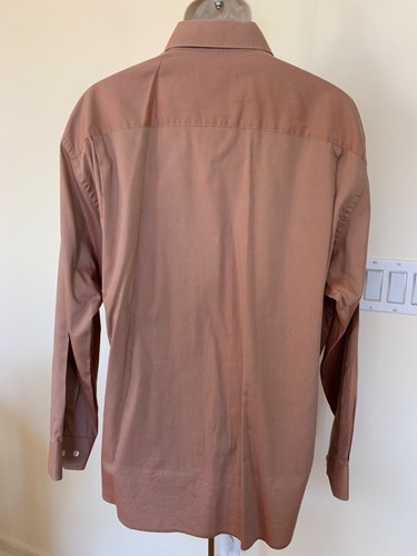 Camisa de vestir para hombre DONNA KARAN bronceada rubor con botones manga larga talla 17,5 34/35 - Imagen 2 de 12
