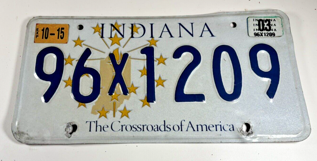 2003 Indiana License Plate 96x1209 The Crossroads of America | eBay