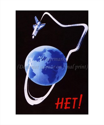 Soviet Russian Space Poster On Canvas Print 7x10'' SHUTTLE AS NUKE BOMBER #002