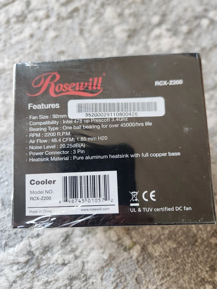 Rosewill Computer CPU Cooler RCX-Z80-AL For AMD K8 AM2 AM2+ Factory Sealed Box - Image 3 of 3