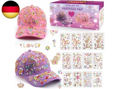 Geschenke für Mädchen DIY Baseballkappe, Kappe Selbst Gestalten mit Diamant A
