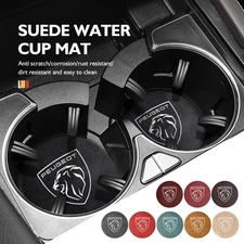 2Pcs Carbon Fiber Texture Car Water Coaster Cup Holder Cup Pad Mat for Peugeot