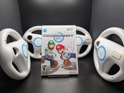 Mario Kart Wii & 4 Wii Wheels Nintendo Wii Game Games Lot Four 