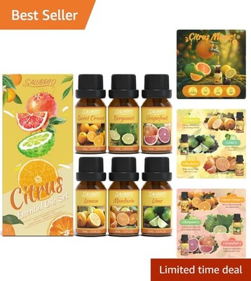 Natural Citrus Essential Oils Set - Perfect for Home Fragrance & DIY Projects