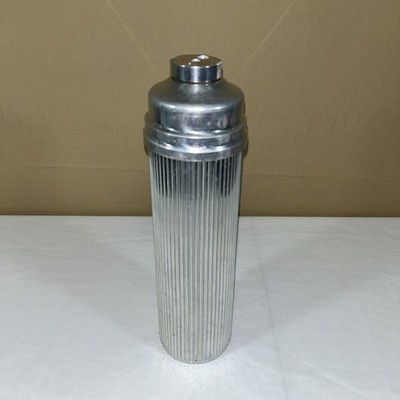 Emson Machine Age Art Deco Eezee-Pour Cocktail Shaker Ribbed Aluminum Chase Era