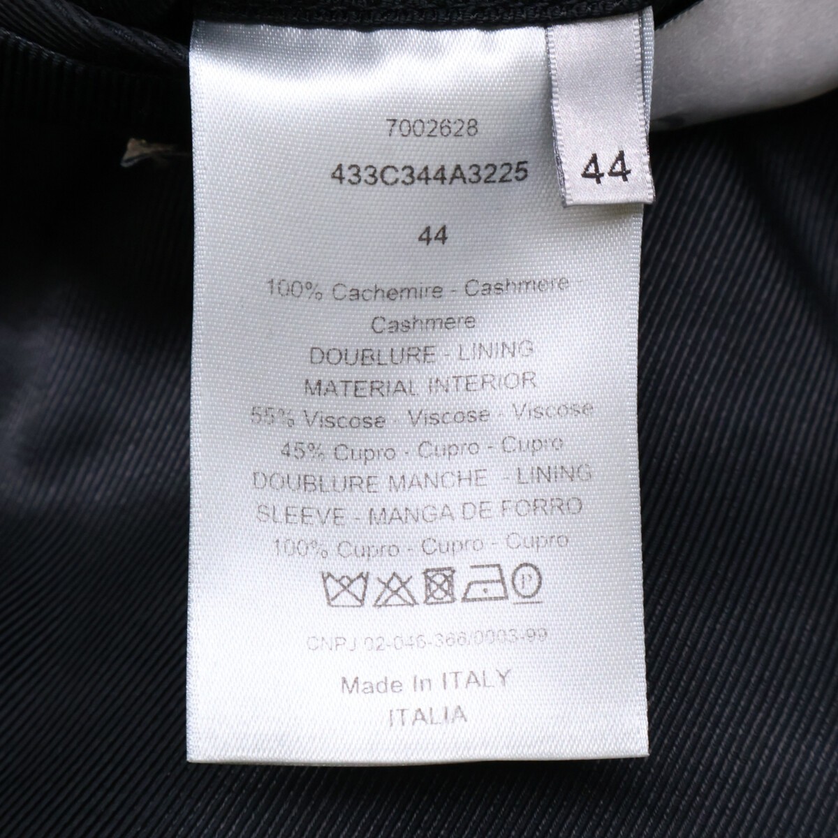 Dior HOMME [Domestic genuine] 433C344A3225 cashmere classic long coat 44 black thumbnail 6