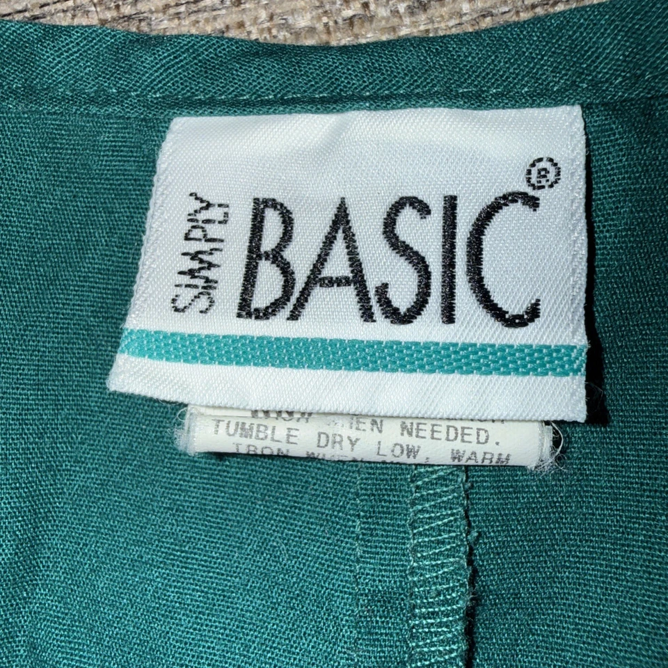 Blusa Médica Vintage Simply Basic Verde Talla Grande Foto 2 de 4