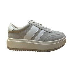 Steve Madden Women  s Gray White Suede Casual Platform Ninja Sneakers Size 6M