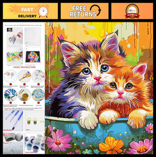 "Paint by Numbers Kit for Kids  Adults - 16x20 Colorful Cute Cat Art Set"