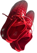 Under Armour Spotlight 4 MC Football Cleat Red Silver Men's Size 14