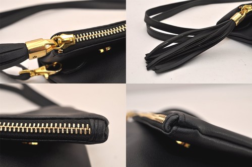 Authentic GIVENCHY Leather 2Way Shoulder Cross Body Clutch Bag Purse Black 8601M - Picture 8 of 10